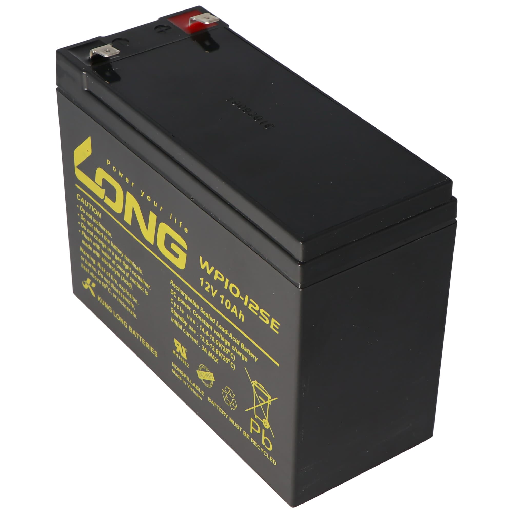 WP10-12SE KungLong WP10-12SE 12V 10Ah 151x65x112mm Contacts de connecteur 6.3mm