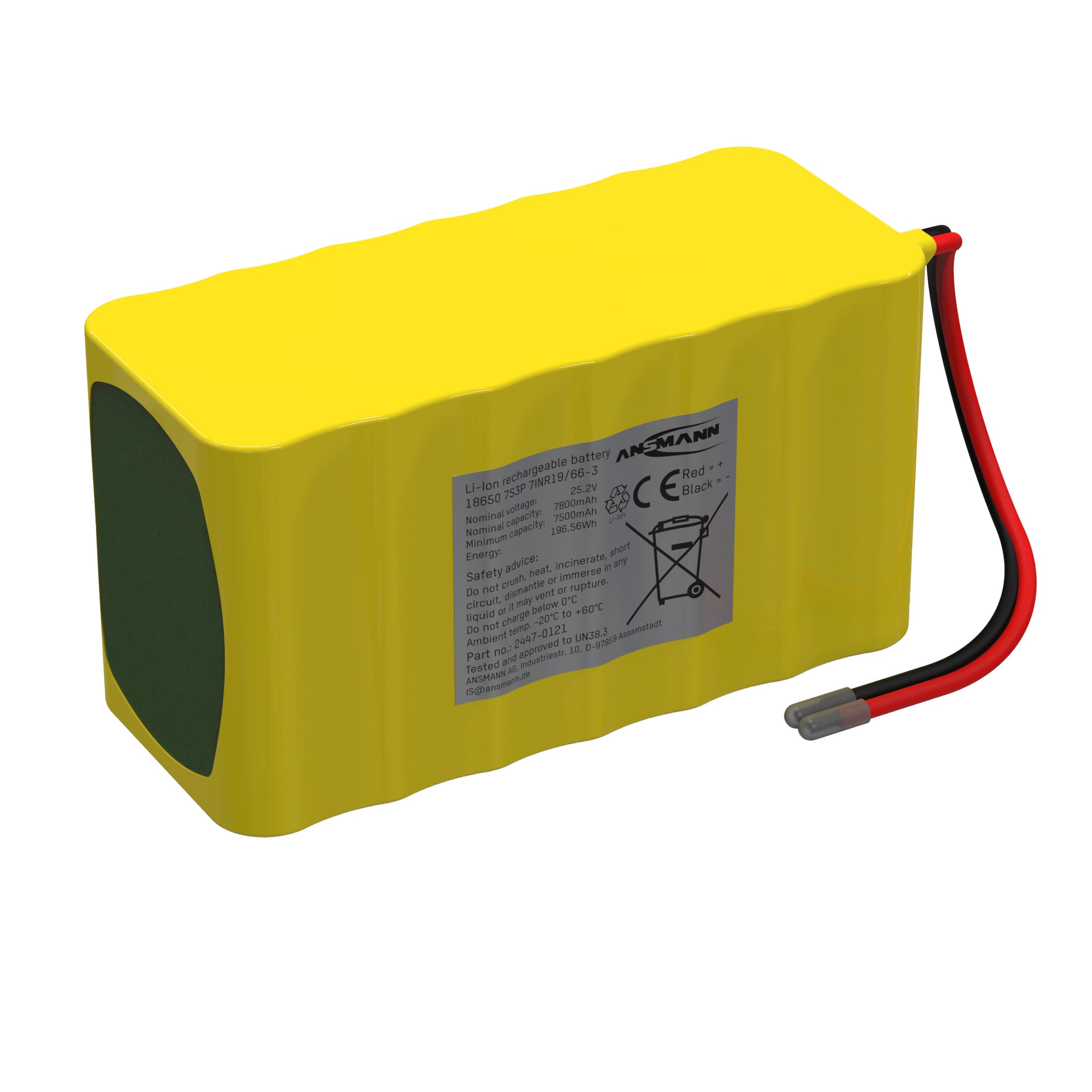 Batterie lithium-ion Ansmann 25,2 volts / 2600 mAh / 7S3P, idéale pour les applications mobiles