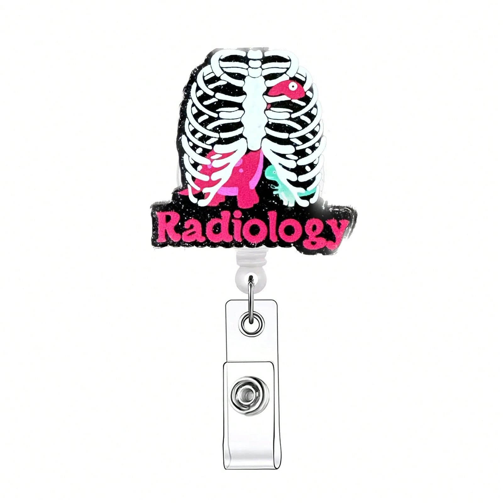 1 Pièce Radiologie Badge Rétractable, Drôle Titulaire De Badge Avec Clip D'identité Pour Infirmière, Médecin, Étudiant, Volontaire Et Employé